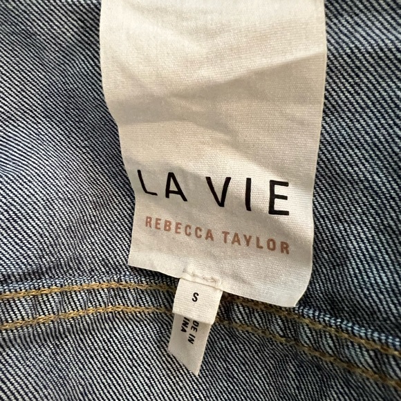 La Vie Rebecca Taylor Denim Peplum Jean Jacket - Picture 8 of 10